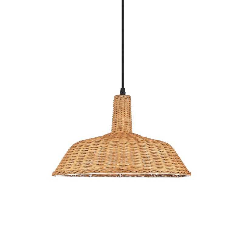ORVAUX suspension simple osier E27 LED couleur bois