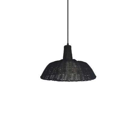 PAYRAT suspension simple osier E27 LED couleur bois foncé