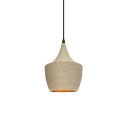 CAHY suspension simple chanvre E27 LED couleur bois