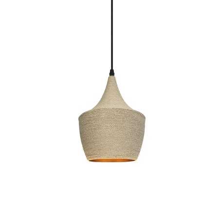 CAHY suspension simple chanvre E27 LED couleur bois