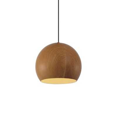 Suspension simple CHAVY métal E27 LED couleur bois