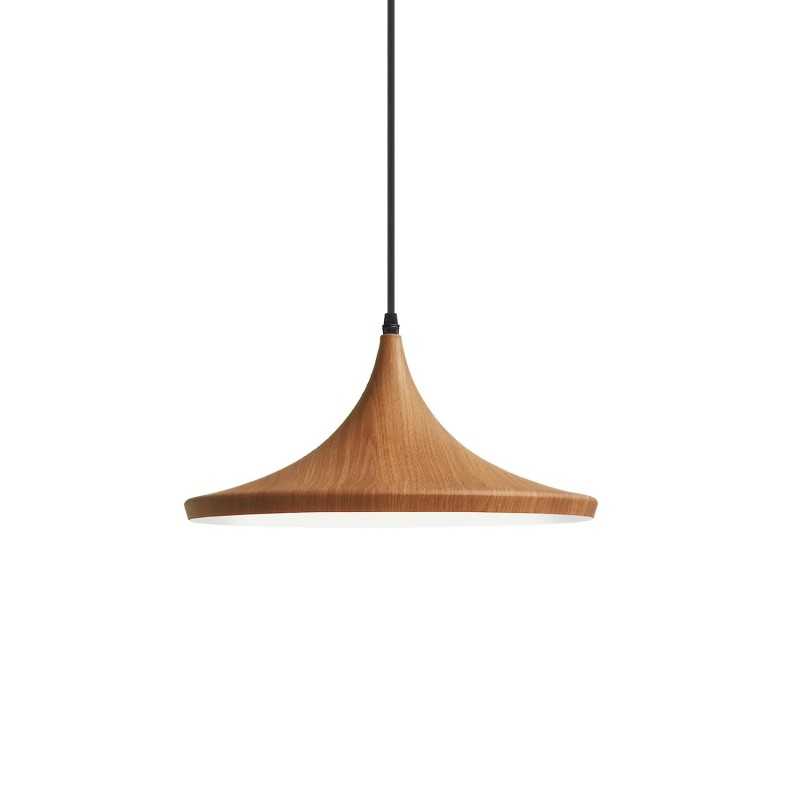 VITRE suspension simple aluminium E27 LED couleur bois