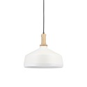 MIERY suspension simple en bois E27 LED couleur blanc