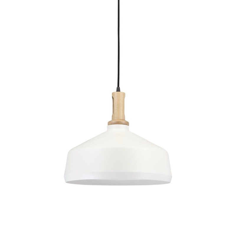 MIERY suspension simple en bois E27 LED couleur blanc