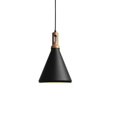 Suspension simple LUZAY aluminium E27 LED couleur noir
