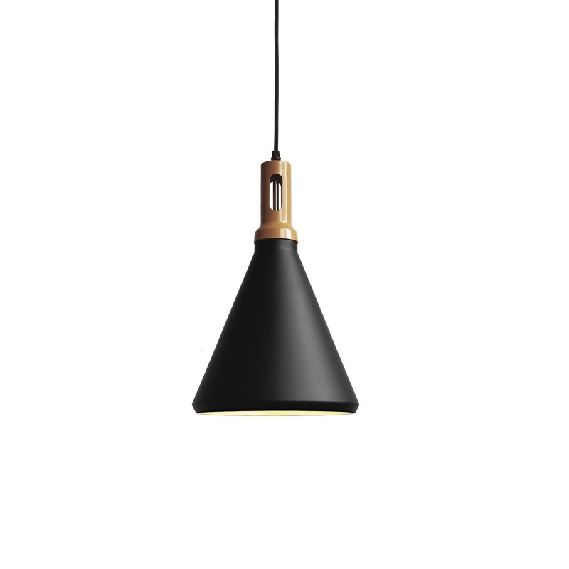 Suspension simple LUZAY aluminium E27 LED couleur noir
