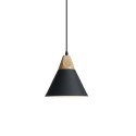 LIGNE suspension simple aluminium E27 LED noire