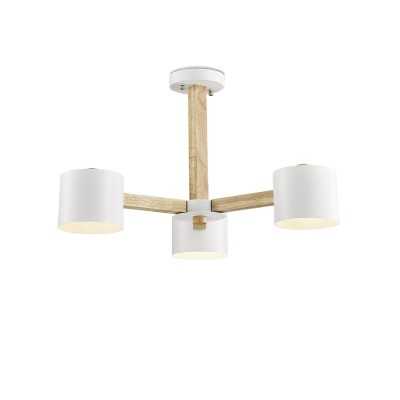 Suspension multiple CORRU bois E27 LED couleur blanc