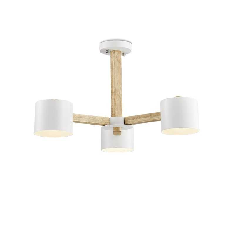 Suspension multiple CORRU bois E27 LED couleur blanc
