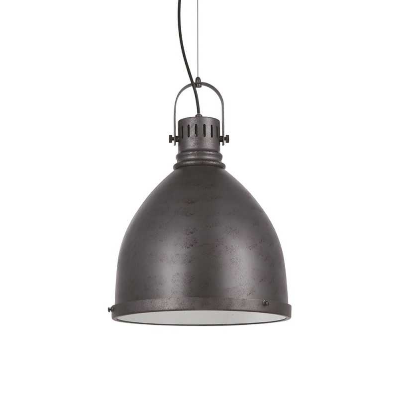 Suspension simple OSTOVE fer E27 LED couleur gris rustique
