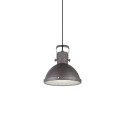Suspension simple GOUERS fer E27 LED couleur gris rustique