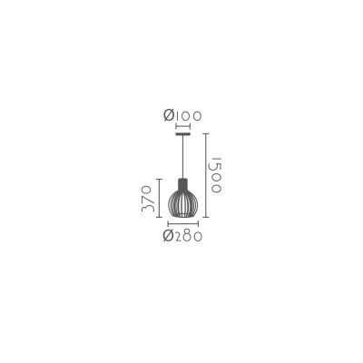 MANNE suspension simple fer E27 LED couleur noir