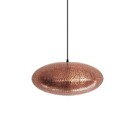 LHERS suspension simple métal E27 LED couleur cuivre brillant