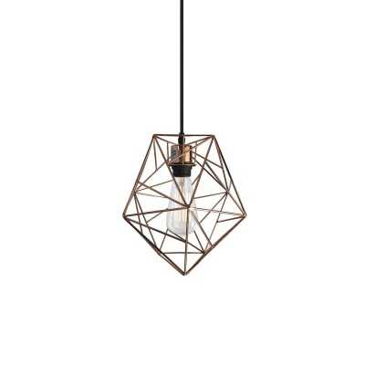 Suspension simple CAUBERT métal E27 LED couleur cuivre brillant