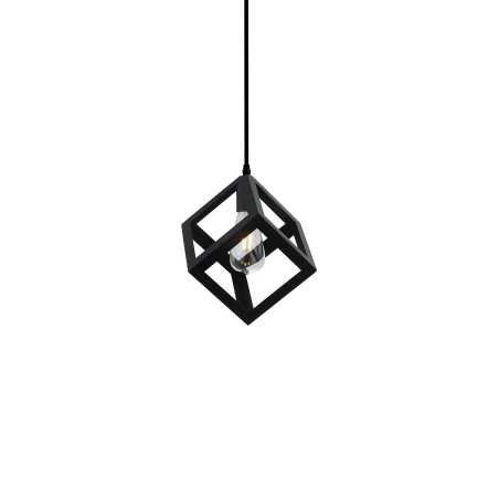 LEXOS suspension LED E27 simple en aluminium noir