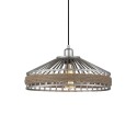 MOURAS suspension simple chanvre E27 LED couleur gris rustique