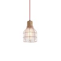 Suspension simple CUGNE bois E27 LED couleur cuivre brillant