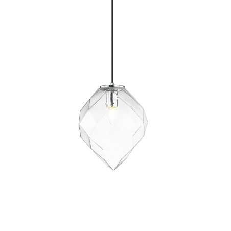 PERIER suspension simple en métal E27 LED couleur chrome brillant