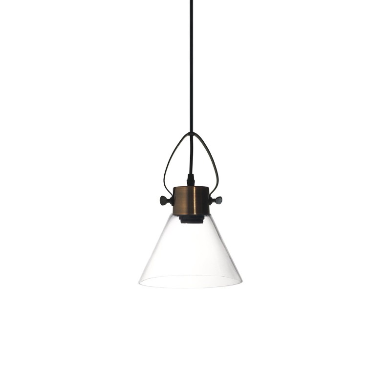 RAMUS suspension simple métal E27 LED couleur cuivre brossé
