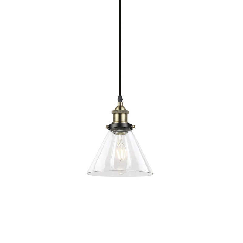 GOLGAN suspension simple métal E27 LED couleur bronze brossé