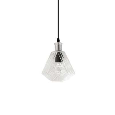 Suspension simple DOMBES métal E27 LED couleur transparente