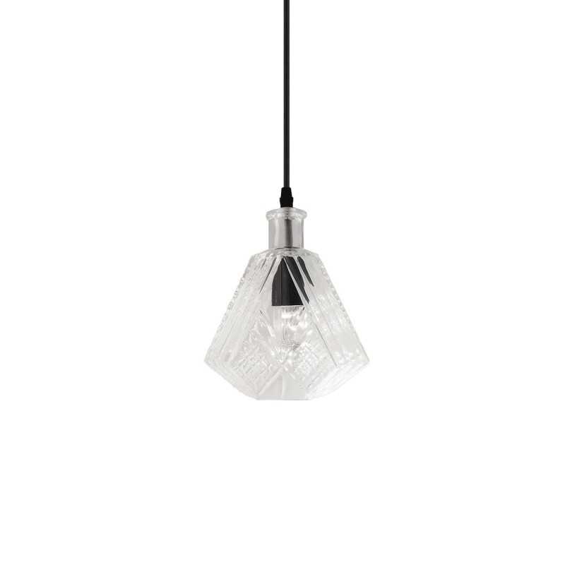 Suspension simple DOMBES métal E27 LED couleur transparente
