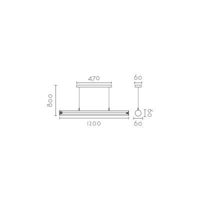 DOMPROT suspension simple aluminium SMD 24W 2350Lm