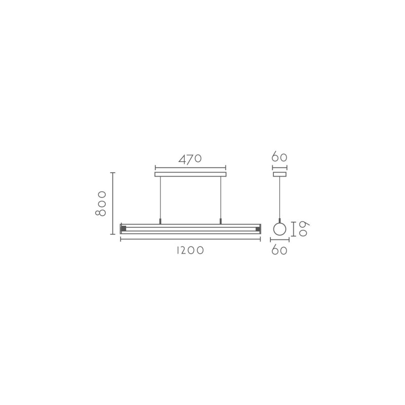 DOMPROT suspension simple aluminium SMD 24W 2350Lm