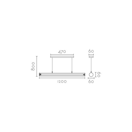 DOMPROT suspension simple aluminium SMD 24W 2350Lm