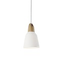 Suspension simple CASSOU bois E27 LED couleur blanc