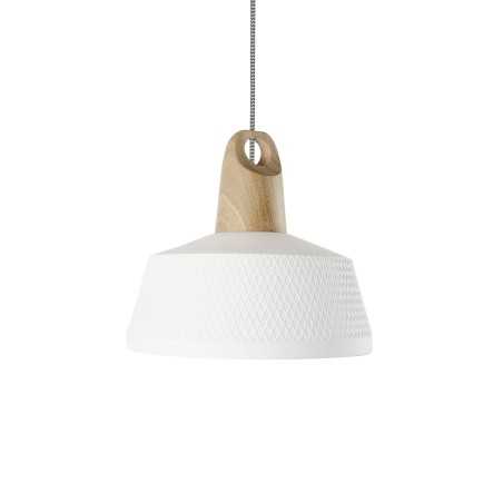 Suspension simple BALAS bois E27 LED couleur blanc
