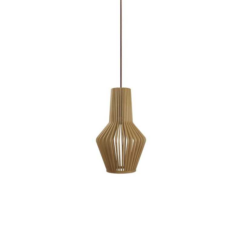 Suspension LED E27 simple en bois SAULX