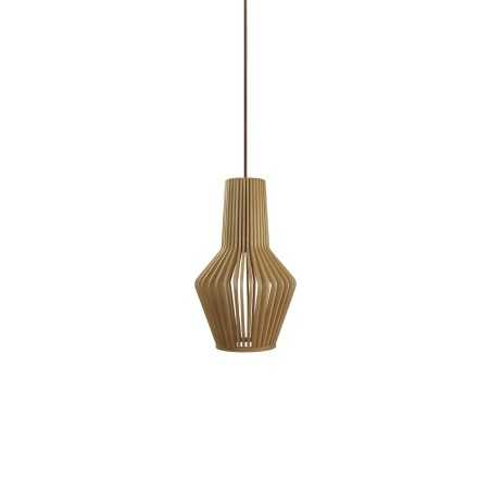 Suspension LED E27 simple en bois SAULX
