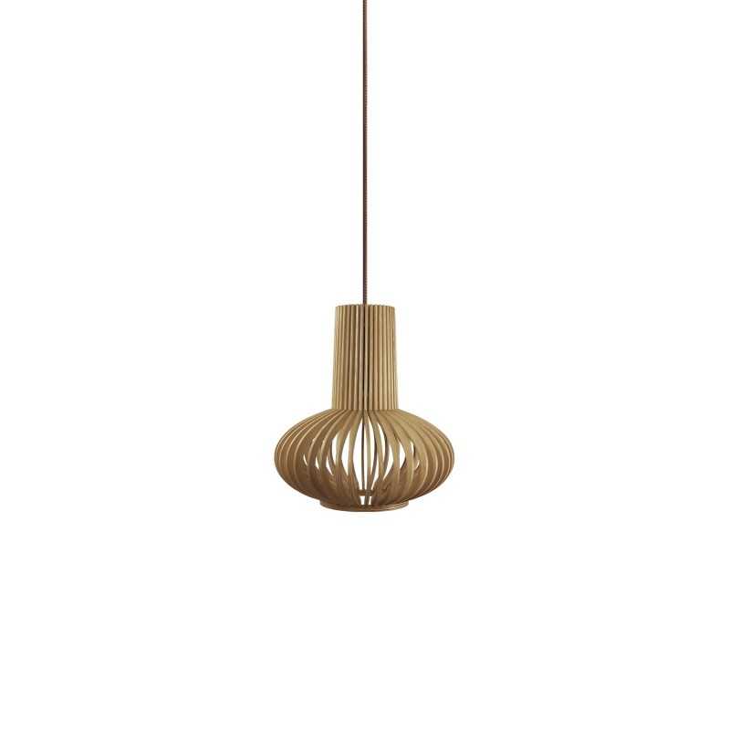 Suspension simple MCLE bois E27 LED couleur bois