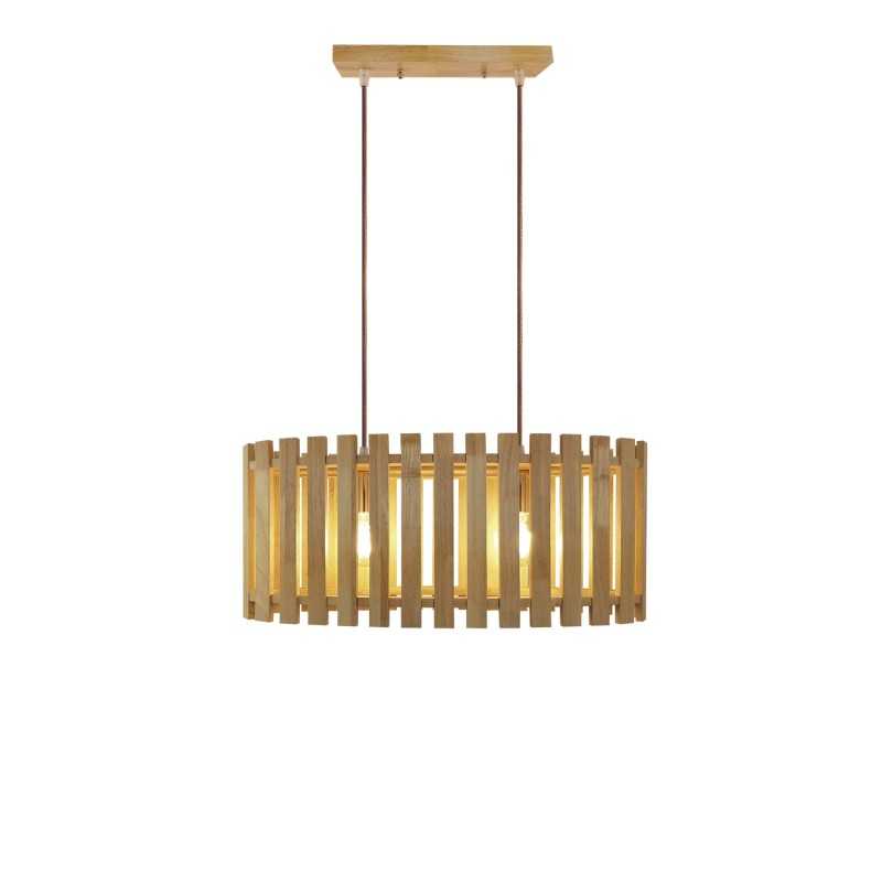 Suspension simple NOYAN bois E27 LED couleur bois