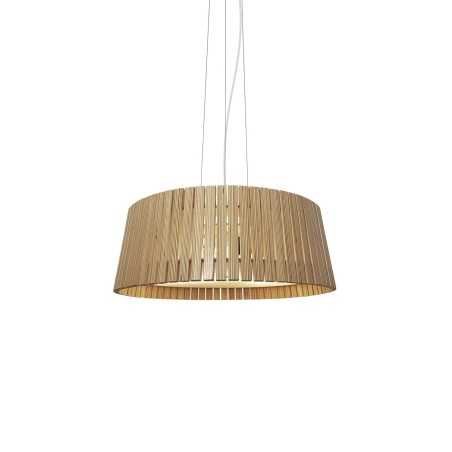 Suspension simple ROMAINE bois E27 LED couleur bois