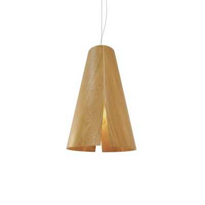 Suspension simple BRAIN en bois E27 LED couleur bois