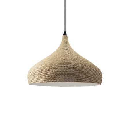 MARQUE suspension simple chanvre E27 LED couleur bois