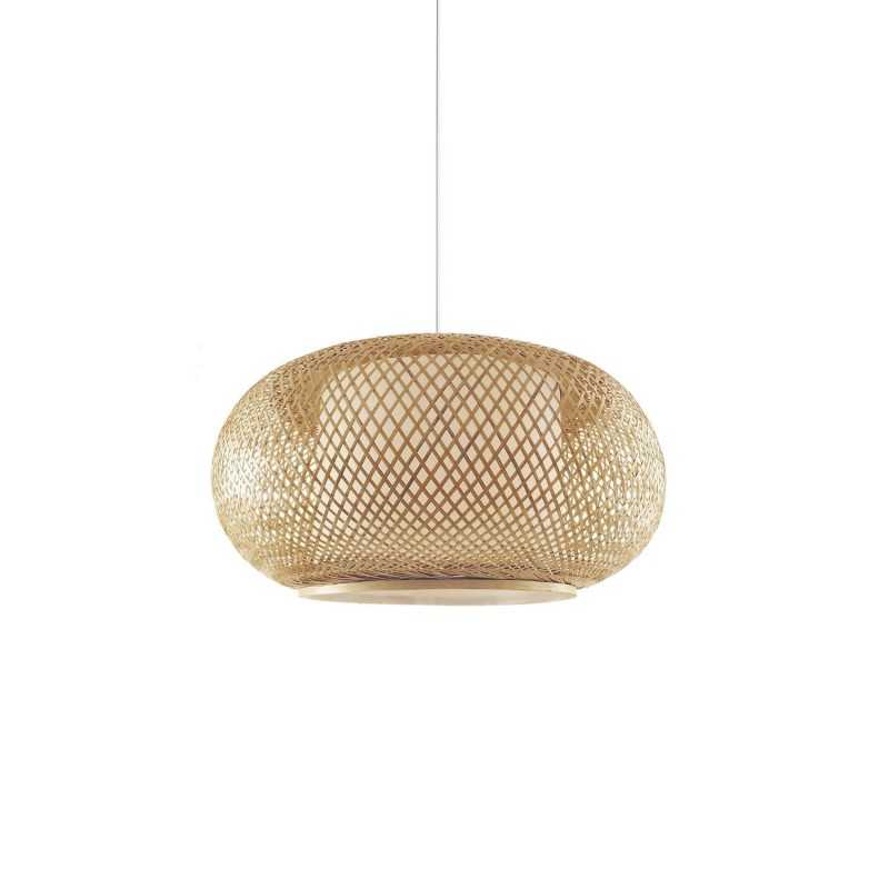 ROHAN suspension simple en bambou E27 LED couleur bois