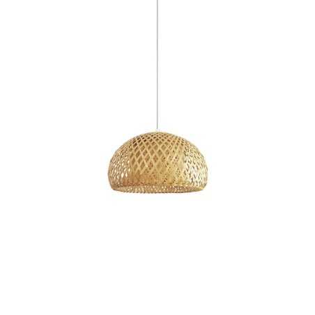 MAYAN bambou E27 LED couleur bois suspension simple