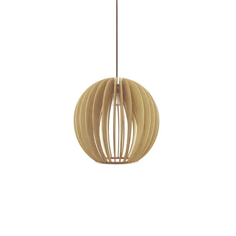 Suspension simple MOUSTER en bois E27 LED couleur bois