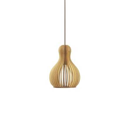 DURET suspension simple en bois E27 LED couleur bois