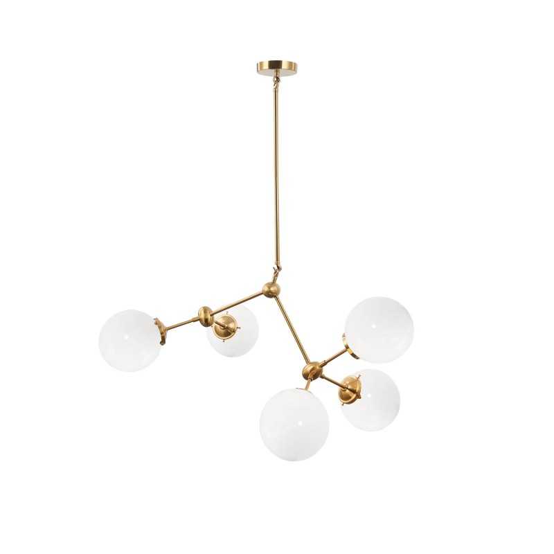 Suspension multiple OULS métal E27 LED coloris laiton brossé