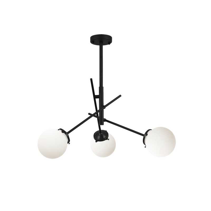 TRAIN suspension multiple en métal E27 LED couleur noir
