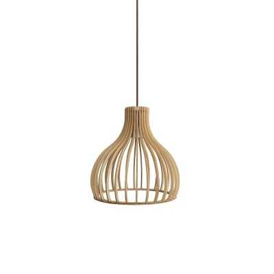 Suspension simple TORCY en bois E27 LED couleur bois