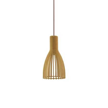 Suspension LED E27 simple en bois POIXE