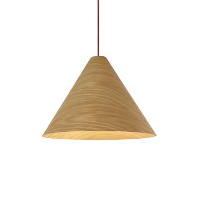 KERVAU suspension simple en bois E27 LED couleur bois