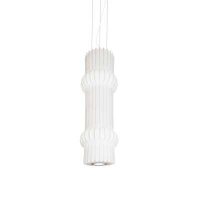 COUTY suspension simple résine polymère E27 blanc LED