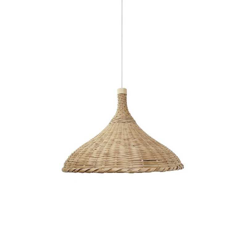 GOUDOU rotin E27 LED couleur bois suspension simple