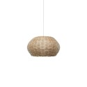 VEIGY rotin E27 LED couleur bois suspension simple